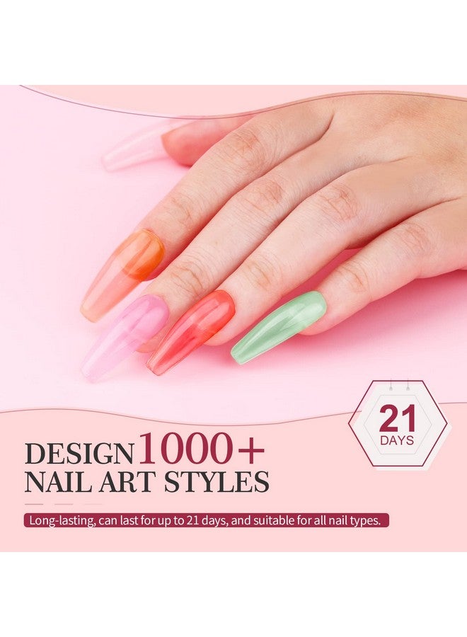 SAVILAND Jelly Gel Nail Polish Set, 30 Colors Translucent Nude Pink Transparent Nail Polish Set with 180 Sheer/Matte/Glossy Effects for Nail Salon DIY Home Christmas Holiday Gift Set - Image 4