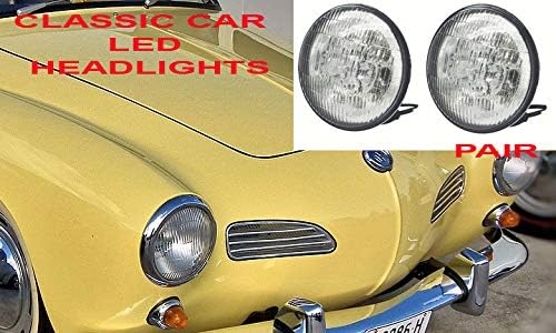 SMD 7 Inch led GLASS Headlight Round, ORIGINAL CLASSIC LOOK OEM Conversion Chrome pair - Image 3