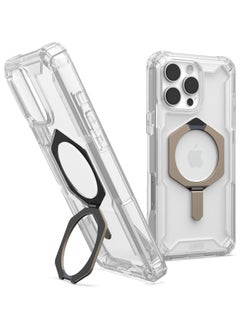 Urban Armor Gear UAG Plasma XTE MagSafe for iPhone 16 Pro MAX Case Cover [20 Feet Drop tested] with Kickstand - Clear | Titanium  - Image 1