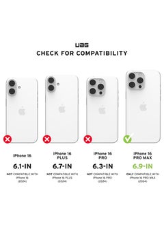 Urban Armor Gear UAG Plasma XTE MagSafe for iPhone 16 Pro MAX Case Cover [20 Feet Drop tested] with Kickstand - Clear | Titanium  - Image 2
