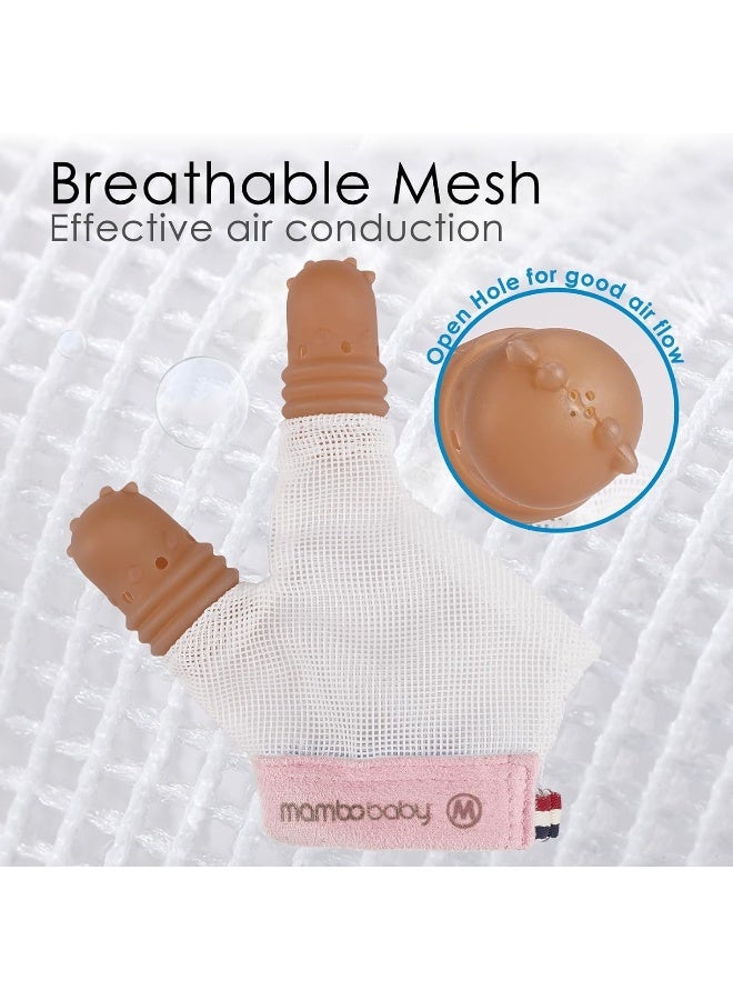 Elfzone Elfzone Thumb Sucking Stop for Kids - 1-2 Years Old - Silicone Finger Guard for Thumb Sucking with Breathable Mesh Adjustable Thumb Sucking Treatment Kit for 12 Months (Pink, Large) - Image 2