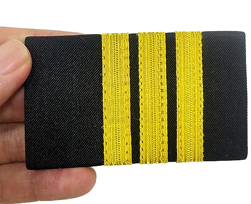 TAIKMD 1 Pair Airlines Pilot Uniform Epaulets Captain Aviators Shirts Epaulettes Sliders Officer Shoulder Boards Badge with Gold Stripes One/Two/Three/Four Bar (Two Bar) - Image 4