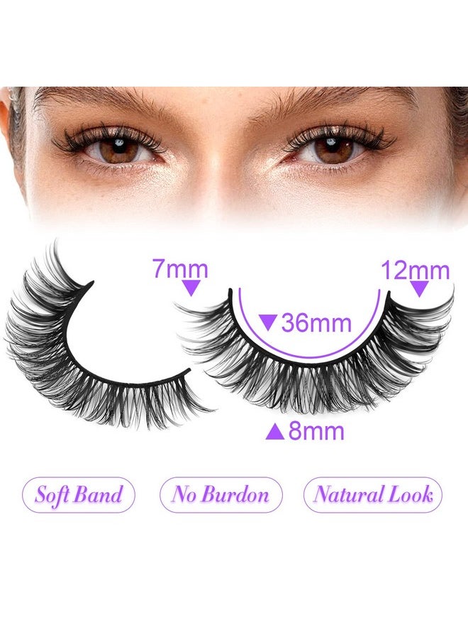زانلو فلاي - Russain Strip Lashes D Curl الرموش الصناعية مظهر طبيعي رموش عين القطة الناعمة التي تشبه ملحقات الرموش حزمة رموش ثلاثية الأبعاد - Image 1