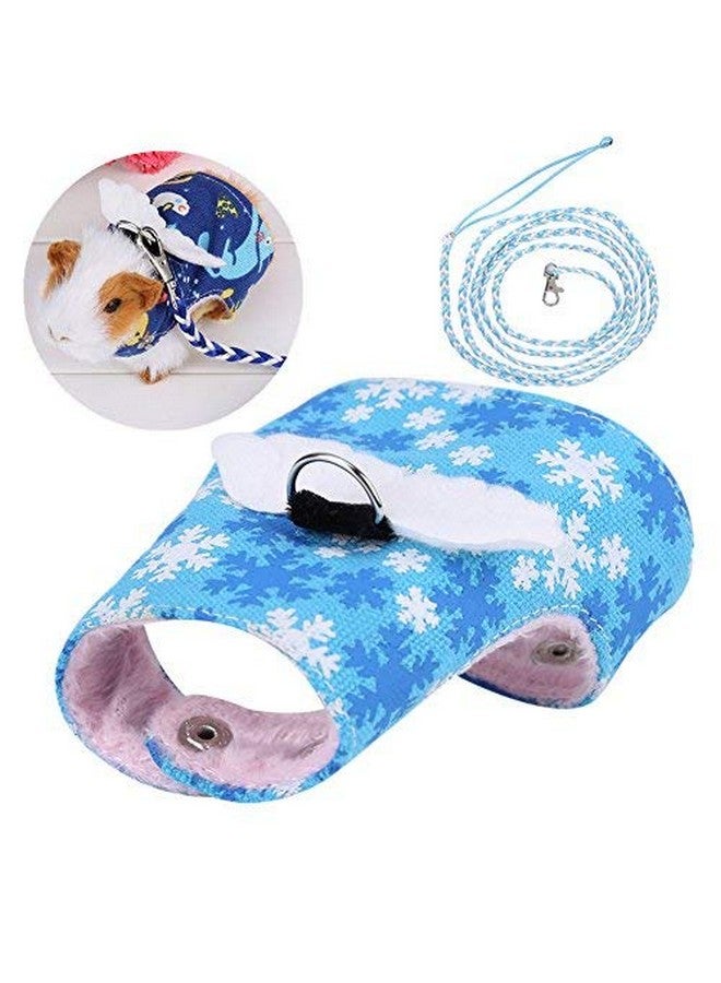 فديت سترة سنجاب من Fdit Pet، سترة كرتونية مع مقود لحيوان النمس، سنجاب شينشيلا، حيوانات صغيرة للمشي (أزرق فاتح) - Image 4
