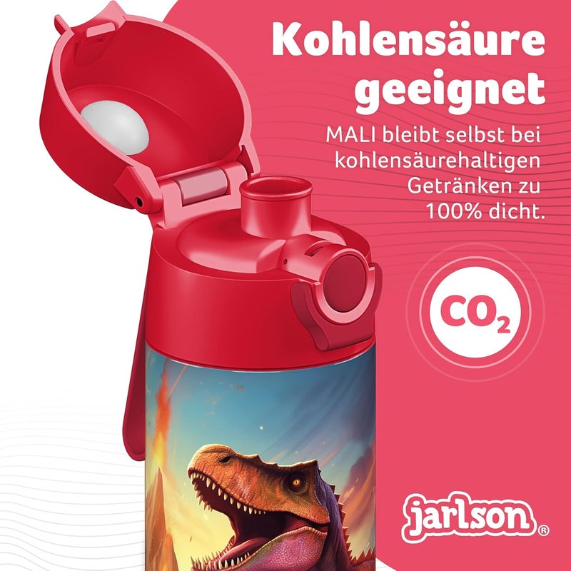 Jarlson قارورة مياه أطفال جارلسون® م��لي ديناصور 2.0 350 مل فولاذية مقاومة للصدأ خالية من BPA مقاومة للتسرب للمدرسة والحضانة والرياضة والسباحة وركوب الدراجات - Image 4