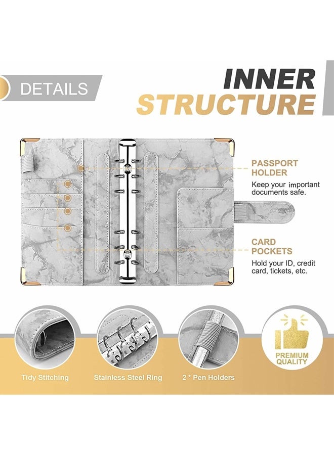 Budget Binder, Cash Envelopes for Budgeting, Money Organizer for Cash, 12PCS Budget Binder with Cash Envelopes, Marble Money Saving Binder - Image 3