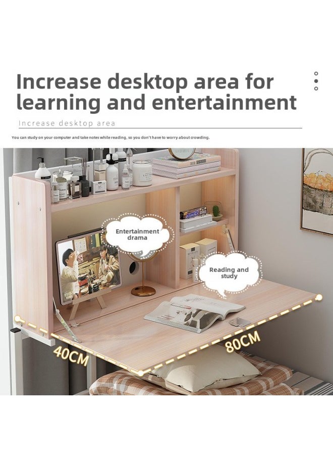 Student Dormitory Bed Study Table Desk Computer Desk Notebook Hanging Study Table Bookshelf Upper And Lower Bunk Storage-Color:1107 Dormitory Computer Desk Wood Grain