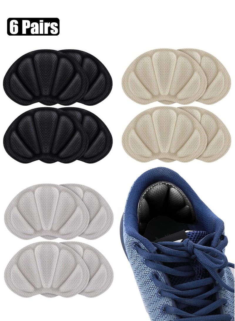 JoyousSto 6 Pairs Heel Grips for Shoes Too Big, Self-Adhesive Foot Cushions Pads for Women Men, Thick Shoe Inserts Back Insoles Anti Blister Heel Protectors - Image 1