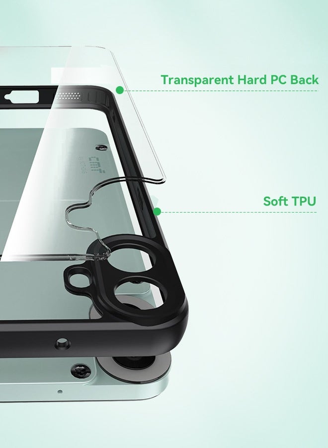 بشكل مختصر غلاف جهاز Nothing CMF Phone 1: هيكل خلفي من البولي كربونات الصلب + إطار من TPU المرن، تصميم شفاف بلوري رفيع وخفيف الوزن، حماية ضد الصدمات والانزلاق ومقاوم للاصفرار. - Image 4