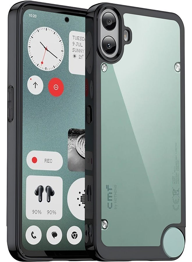 بشكل مختصر غلاف جهاز Nothing CMF Phone 1: هيكل خلفي من البولي كربونات الصلب + إطار من TPU المرن، تصميم شفاف بلوري رفيع وخفيف الوزن، حماية ضد الصدمات والانزلاق ومقاوم للاصفرار. - Image 1