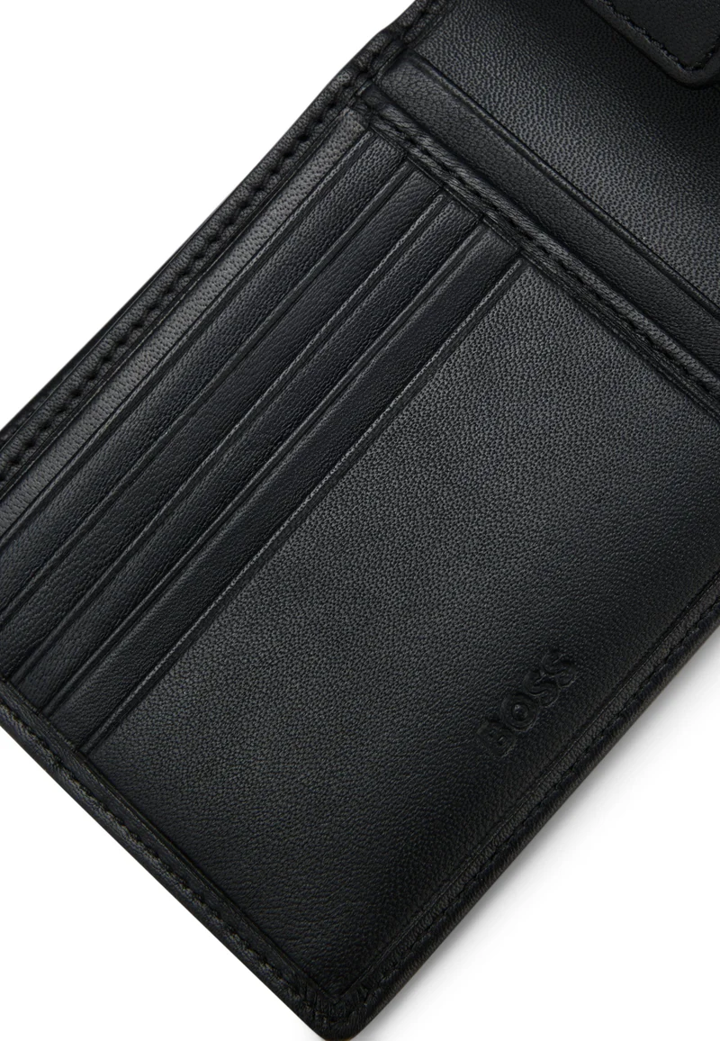 BOSS Black Bifold wallet in grained leather with embossed logo for Men | Best Price UAE