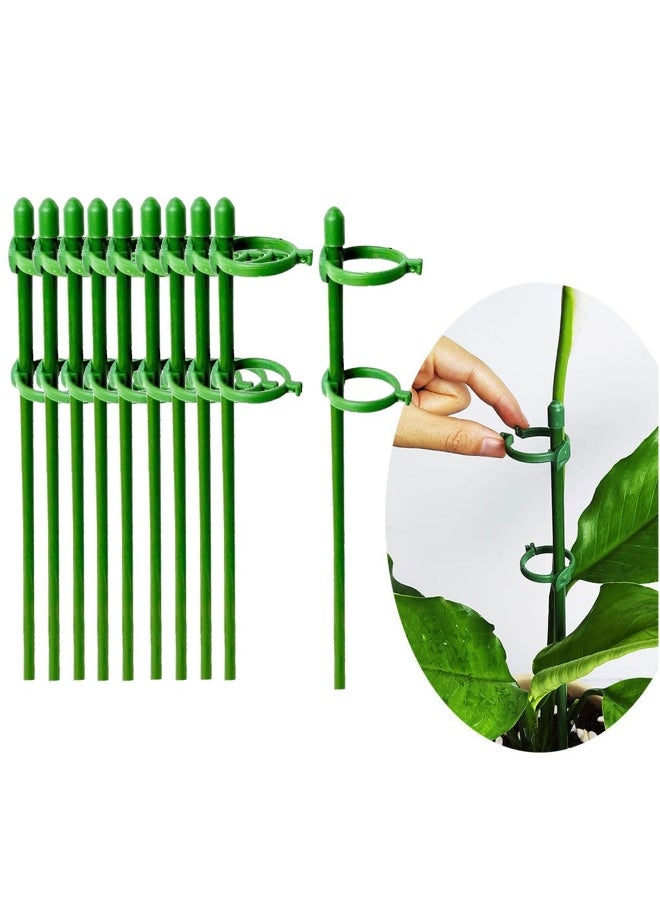 Generic Plant Support Stake, 30CM Plant Sticks Support with Buckle, Indoor Outdoor Gardening Plant Floral Supports, Waterproof Durable Fixing Supporting Straightening Bracket Sticks Holder, 10Pcs (Green)  - Image 1