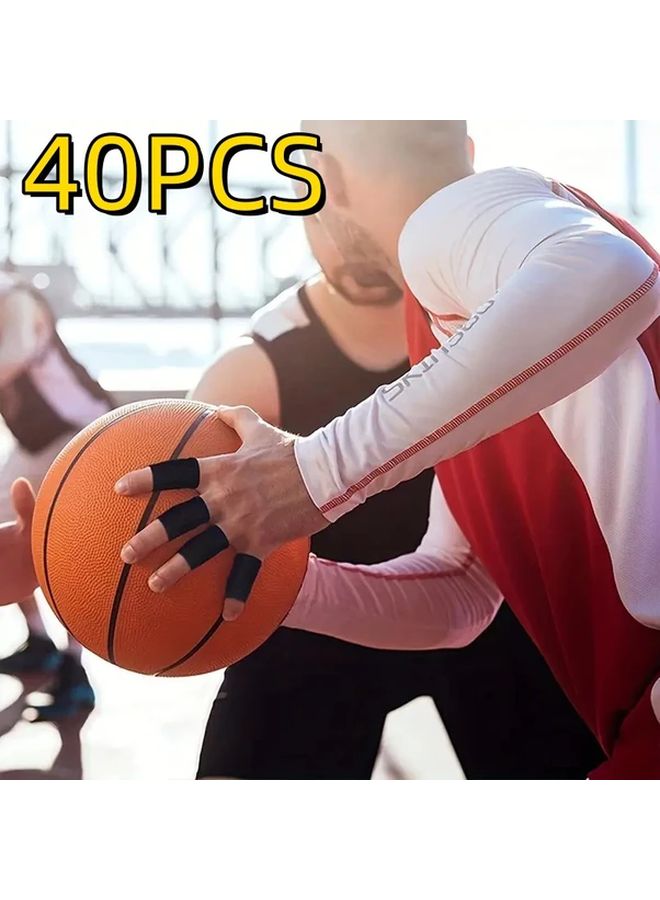 40PCS Nylon Finger Sleeves With Thumb Support Compression Brace For Basketball Sports - Image 1