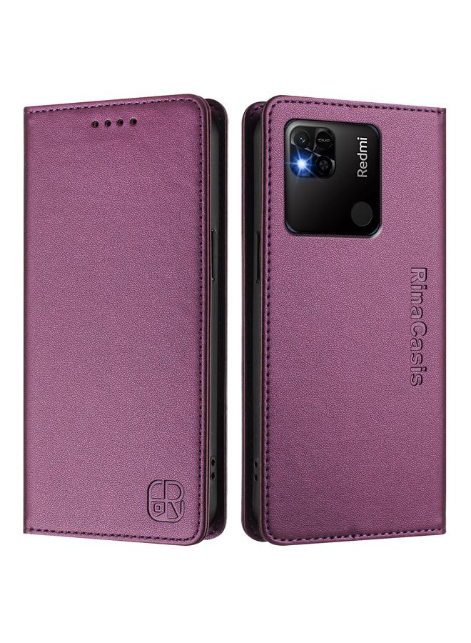S-TOP Case For Redmi 10A / 9C RC01 Dual-Folded Magnetic Suction RFID Leather Phone Case - Image 2