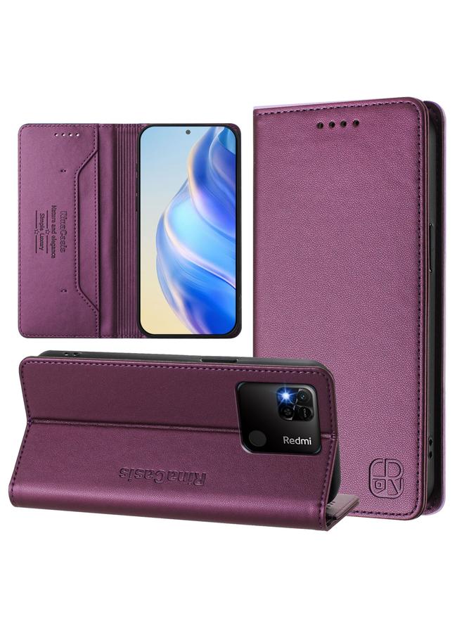 S-TOP Case For Redmi 10A / 9C RC01 Dual-Folded Magnetic Suction RFID Leather Phone Case - Image 1
