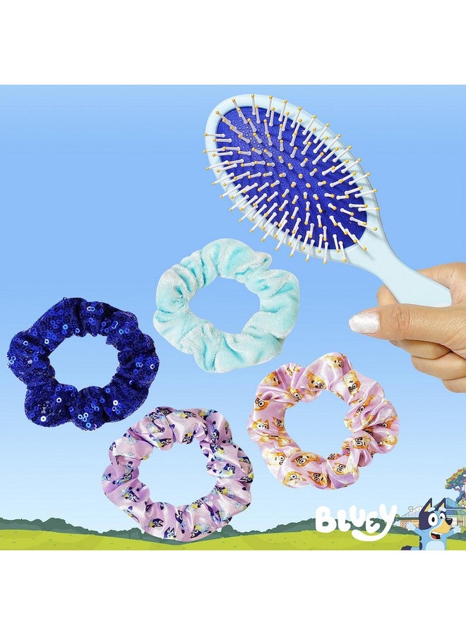 Luv Her Bluey Detangling Brush and 4 Elastic Scrunchies Hair Accessory Set for Kids - Ages 3+ - Image 2