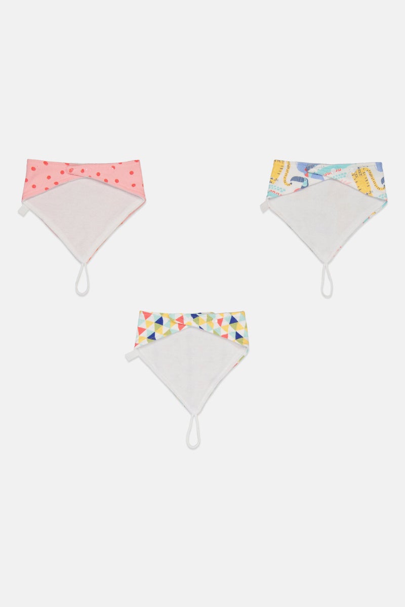 Exer Saucer 3 Pieces Bandana Bibs with Pacifier Holder Set, Multicolor - Image 2