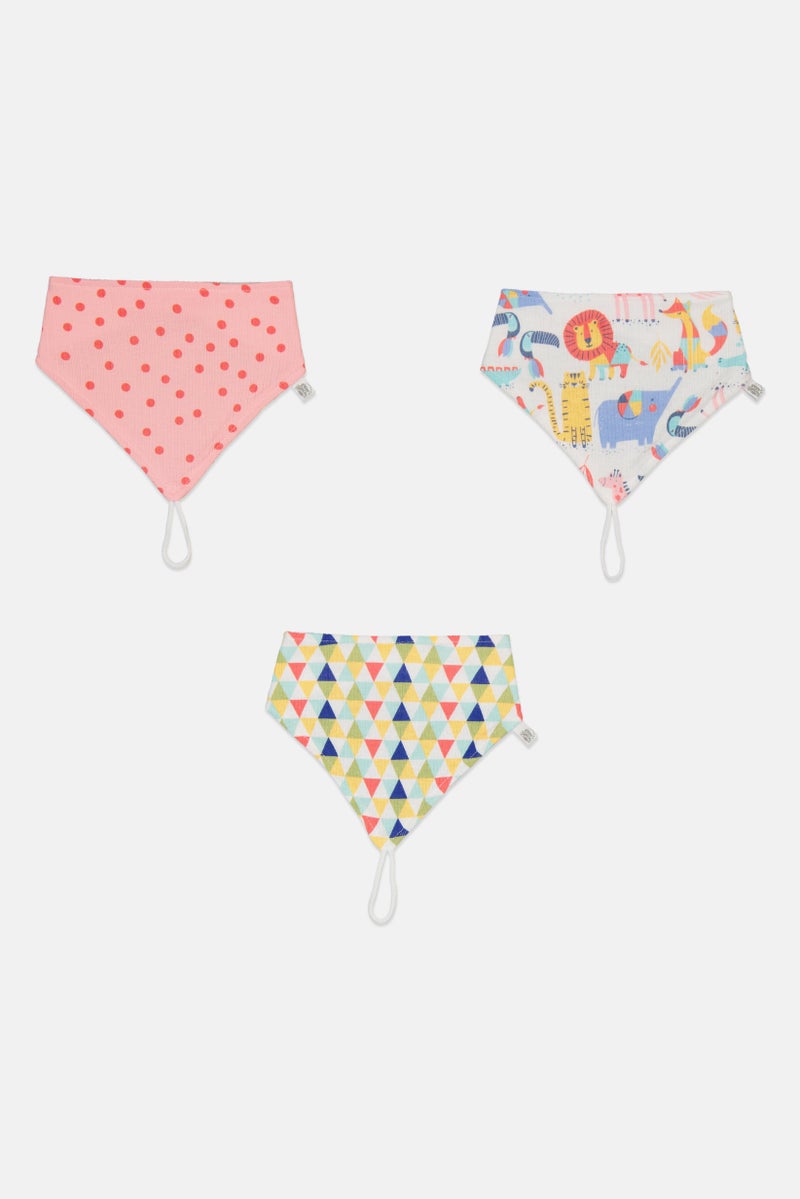 Exer Saucer 3 Pieces Bandana Bibs with Pacifier Holder Set, Multicolor - Image 1