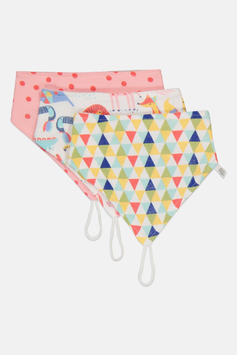 Exer Saucer 3 Pieces Bandana Bibs with Pacifier Holder Set, Multicolor - Image 3