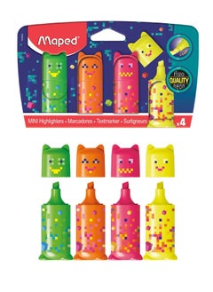 Maped 4-Piece Pixel Party Mini Highlighter Multicolour  - Image 1