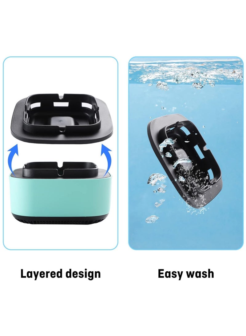 Smokeless Ashtrays for Car Indoor, 2 in 1 Air Purifier Multifunctional Negative Ion Air Fresher for Home,Office, Outdoor Green - Image 4