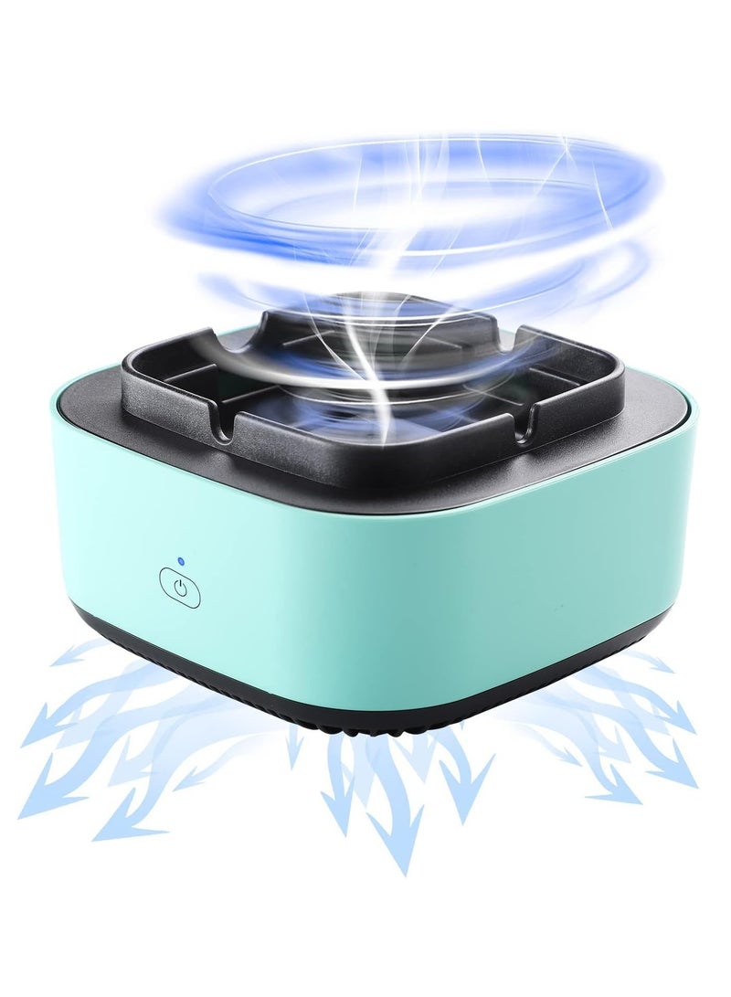 Smokeless Ashtrays for Car Indoor, 2 in 1 Air Purifier Multifunctional Negative Ion Air Fresher for Home,Office, Outdoor Green - Image 1