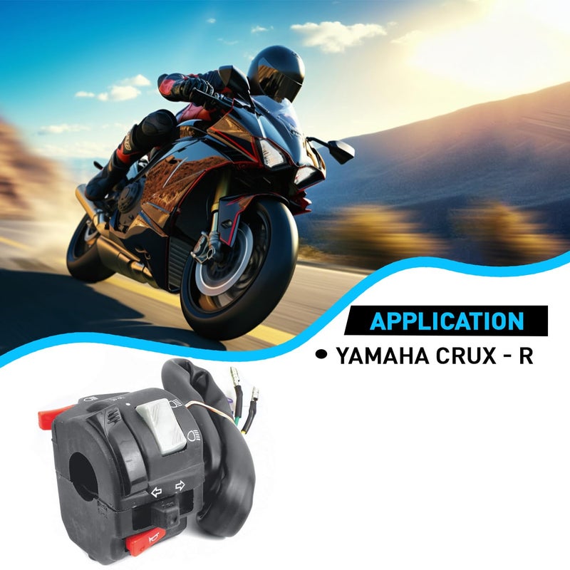 UNO Minda مفتاح بار المقبض UNO Minda SW-0657D - الجانب الأيسر - بدء التشغيل للدراجة Yamaha CRUX - R، زر ضغط، 2 اتجاه، أسود - Image 4