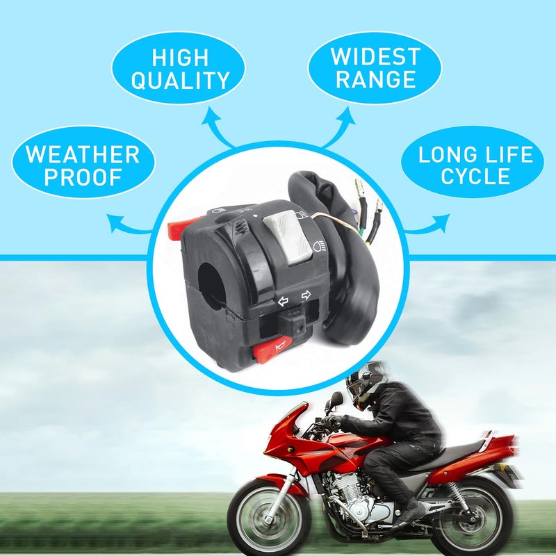 UNO Minda مفتاح بار المقبض UNO Minda SW-0657D - الجانب الأيسر - بدء التشغيل للدراجة Yamaha CRUX - R، زر ضغط، 2 اتجاه، أسود - Image 3