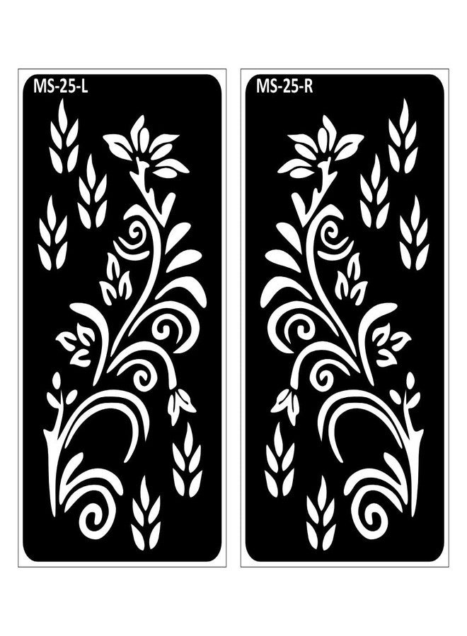 VANVATI Beautiful Floral Henna Mehndi for Traditional Look Mehndi Stencil Sticker One Set For Both Hand | Easy To Apply Stencil Mehndi Sticker Perfect For Weddings, Parties And any Occasion - Image 1