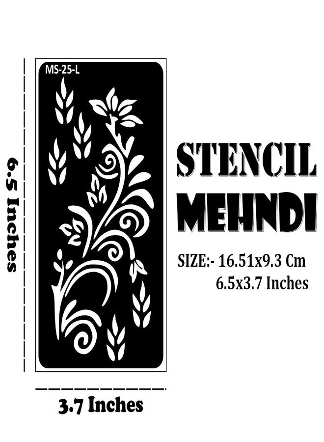 VANVATI Beautiful Floral Henna Mehndi for Traditional Look Mehndi Stencil Sticker One Set For Both Hand | Easy To Apply Stencil Mehndi Sticker Perfect For Weddings, Parties And any Occasion - Image 4