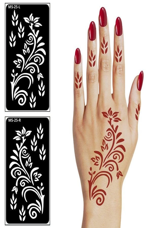 VANVATI Beautiful Floral Henna Mehndi for Traditional Look Mehndi Stencil Sticker One Set For Both Hand | Easy To Apply Stencil Mehndi Sticker Perfect For Weddings, Parties And any Occasion - Image 5