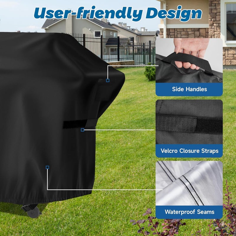 Guisong Flat Top Grill Cover for Nexgrill Daytona 4-Burner Propane Gas Griddle，Heavy Duty Waterproof Gas Griddle Cover for Member Mark Pro Series 5-Burner Gas Griddle, 68" W x 29" D x 36" H - Image 5