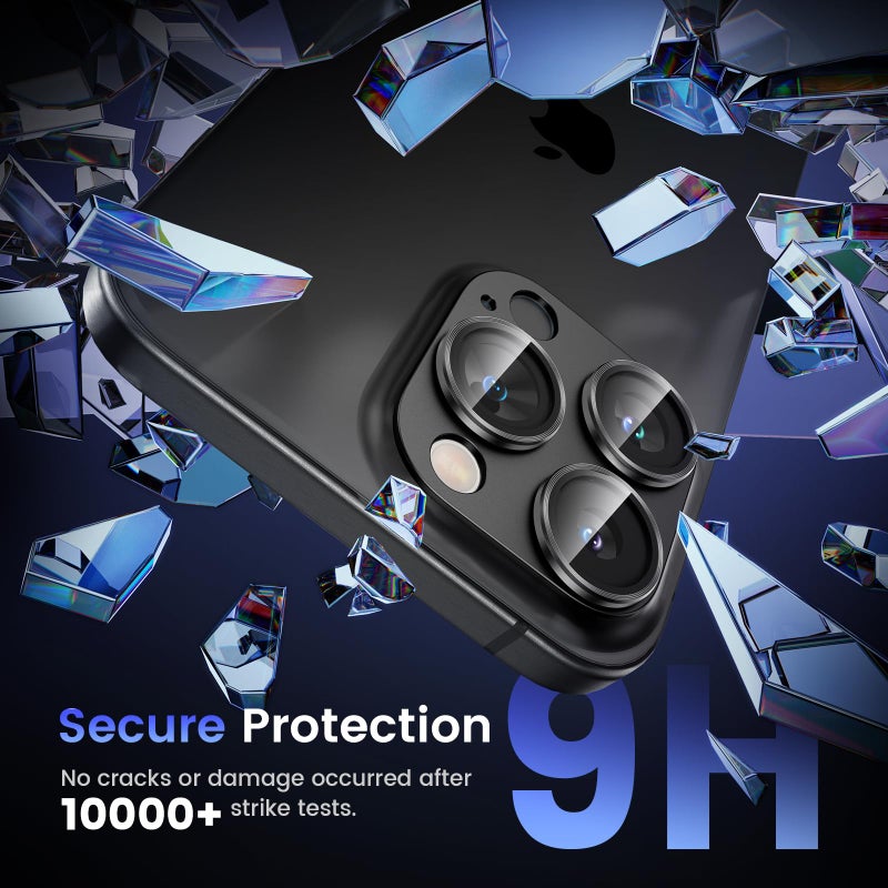 Tensea for iPhone 16 Pro/iPhone 16 Pro Max/iPhone 15 Pro/iPhone 15 Pro Max Camera Lens Protector, Metal Aluminum Alloy Tempered Glass Cover Camera Screen Protector Accessories, Case Friendly - Image 4