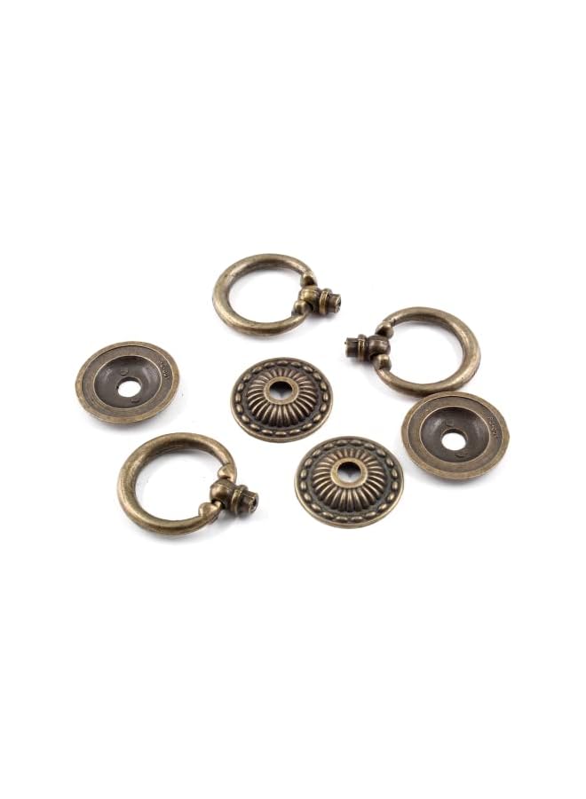 The Bros 12PCS Antique Bronze Ring Pulls, Vintage Decorative Ring Pulls Bronze Cabinet Pull Handles for Dresser Drawers Closet Kitchen Cabinets Wardrobe - Image 5