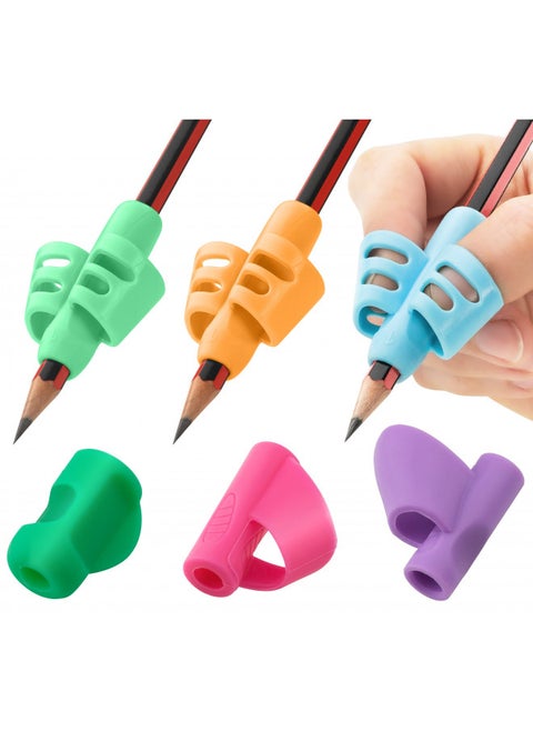 Stylo Pack of 6 Pencil Grips for Kids Handwriting Perfect Pencil Holders for Kids Home Schooling and Preschool Writing Tools for Kids Assorted Pen Grips Christmas Gifts