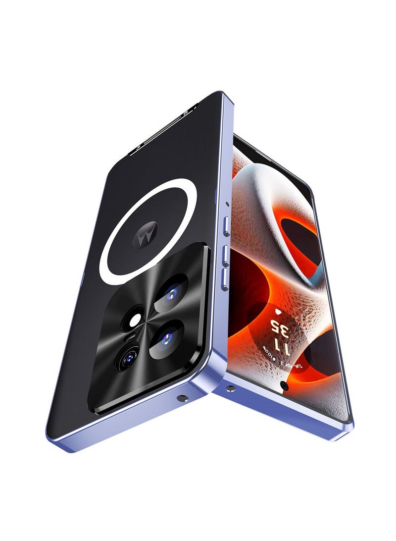 عام متوافقة مع حافظة Motorola Edge 50 Pro، لوحة خلفية مغناطيسية معدنية بتشطيب مات، حافظة Motorola Edge 50 Pro