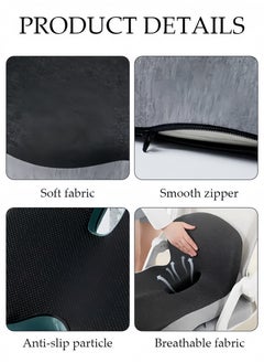 Lee Yon Lumbar Support Pillow Seat Cushion for Office Chair Pressure Relief Sciatica & Tailbone Pain Relief Memory Foam Firm Coccyx Pad for Long Sitting, for Office Chair, Gaming Chair and Car Seat, Grey, 44 x 42 x 32 cm  - Image 3