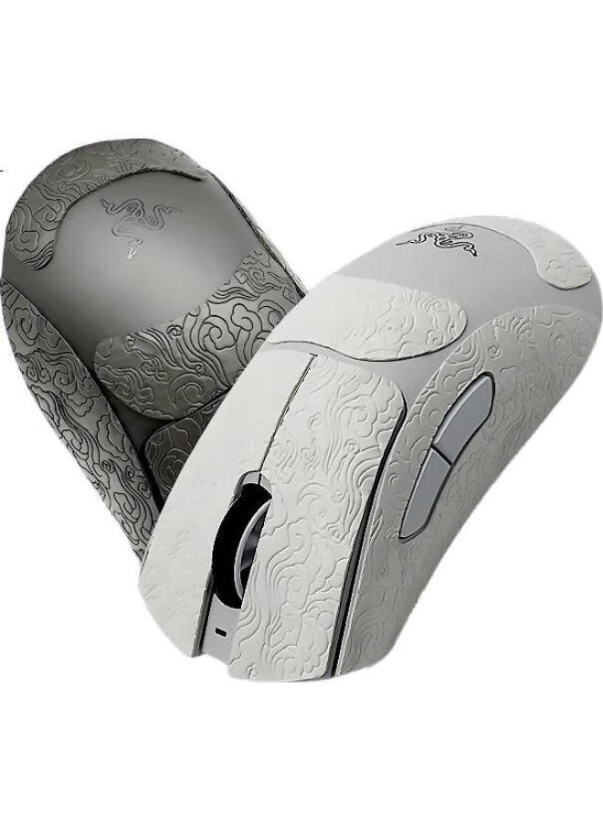 Jplayer V3Pro Mouse Anti-Slip Sweat-Proof Side Absorption Sticker E-Sports Wireless Mouse Sticker Matte Anti-Slip Anti-Sweat White Cloud Pattern Full Cover - Image 3
