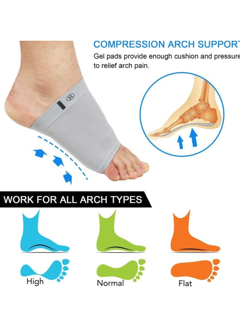 KASTWAVE Compression Arch Support Sleeves, Plantar Fasciitis Socks, Cushioned Arch Support Braces Gel Pads for Flat Foot Pain, Relief Plantar Fasciitis Heel Spurs, Ankle Injuries 1Pairs - Image 3