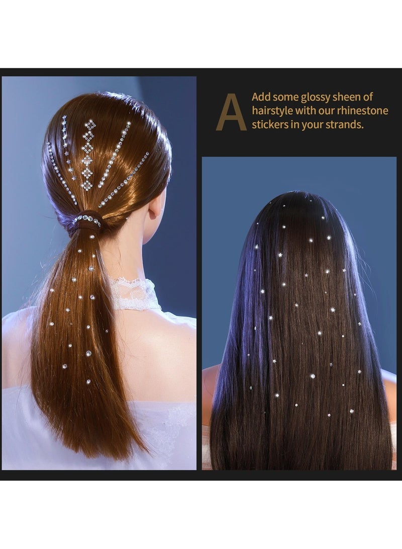 1400 Pcs Self Adhesive Facial Gemstones And Pearls, Suitable For Makeup, Holiday Jewelry, Hair Gemstones, Rhinestone Stickers, Suitable For Facial, Eye, Cosmetic, Nail, Craft Diamond Sticker Sets, Multi-Color - Image 5