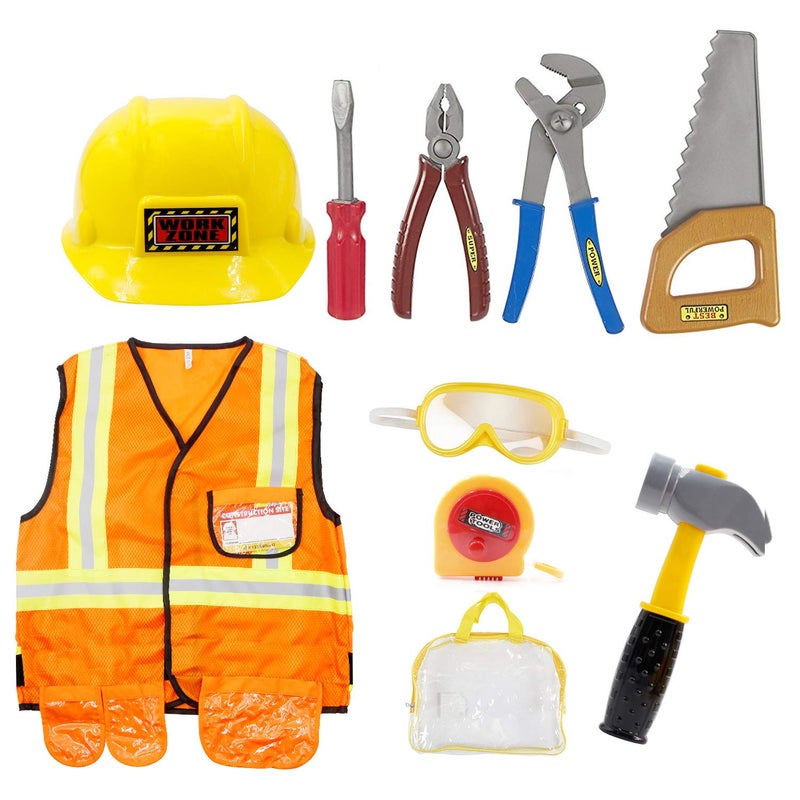 Mizzuco Construction Worker Costume Kids Dress Up Role Play Pretend Worker Costume Kits for Halloween - Image 5