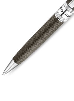 POLICE Serif.2 Grey Stainless Steel Textured Pen with Silver Trims and Blue Ink  - Image 3
