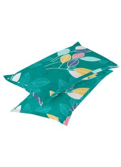 BSB HOME BSB HOME 144 TC Double Floral Bedsheet with 2 Pillow Covers | 120 GSM Soft Brushed Microfiber - Breathable & Wrinkle Free - (88 X 90 Inch, Dark Green & Yellow)  - Image 2