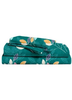 BSB HOME BSB HOME 144 TC Double Floral Bedsheet with 2 Pillow Covers | 120 GSM Soft Brushed Microfiber - Breathable & Wrinkle Free - (88 X 90 Inch, Dark Green & Yellow)  - Image 5
