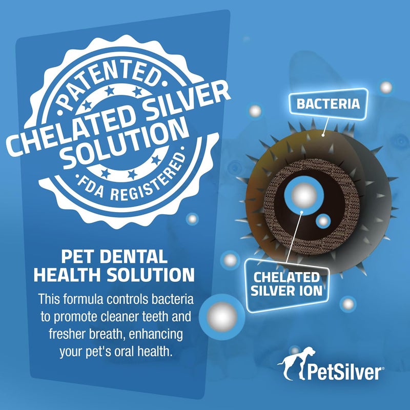 PetSilver Teeth & Gum Spray - Dog Dental & Teeth Cleaning Spray for Plaque & Tartar Build-Up Reduction - Natural Breath Freshener for Dogs and Cats - Patented Chelated Silver - Made in The USA - 4 oz - Image 5