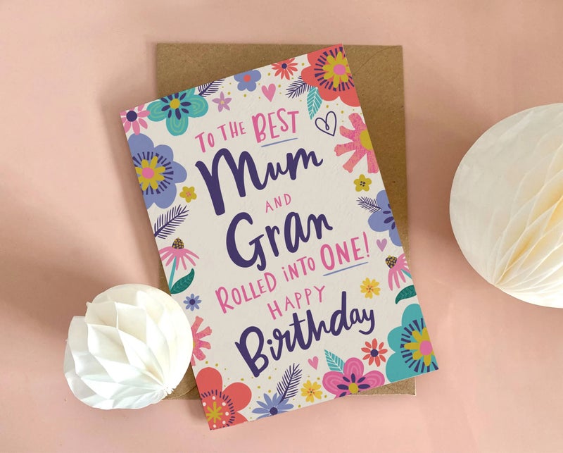 DottyBlack Mum & Gran Birthday Card | Happy Birthday Greeting Card with Envelope | Blank Inside Birthday Card for Mum, Grandma, Grandmother, Family Wishes & Personal Messages - Image 4