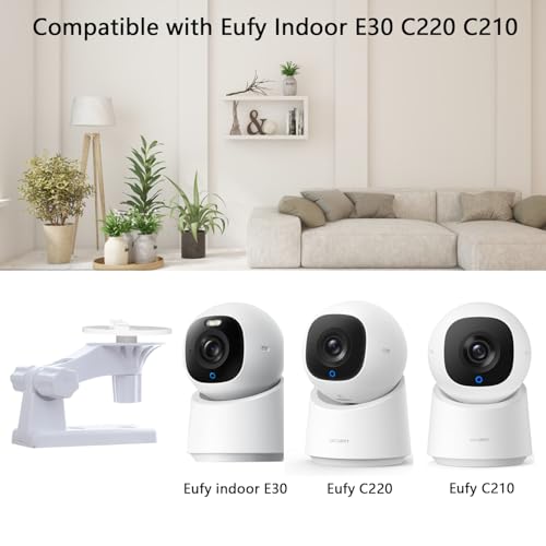 TEKCAM Camera Wall Mount Compatible with Eufy Indoor Cam E30Eufy C220C210 Baby Monitor Mount 180Adjustable Camera Corner Mount Drill Installation 2 Pack - Image 3