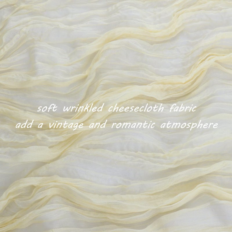 Fivenl 12 Pack 10Ft Cheesecloth Table Runner 35x120 Inch Boho Gauze Rustic Cheese Cloth Long Romantic Table Runner for Wedding Bridal Shower Birthday Party Table Decor (Beige) - Image 3