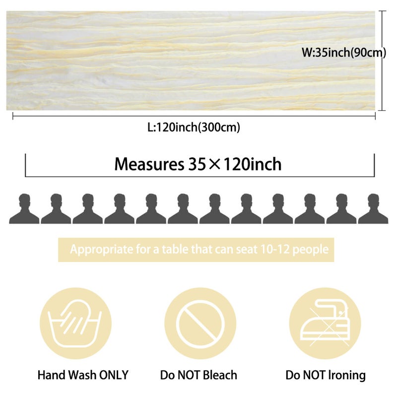 Fivenl 12 Pack 10Ft Cheesecloth Table Runner 35x120 Inch Boho Gauze Rustic Cheese Cloth Long Romantic Table Runner for Wedding Bridal Shower Birthday Party Table Decor (Beige) - Image 2