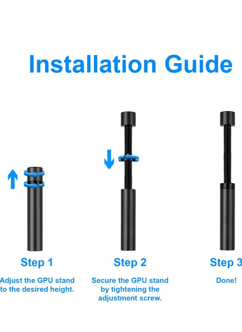 Generic - Graphics Card GPU Bracket Holder, Adjustable Height Support Jack Stand Design, Stronger Magnet Along With Silicone Pad, Anodized Aluminum, Telescopic Screw Design - Image 1